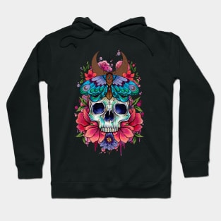 Skull and Moth by Lorna Laine Hoodie